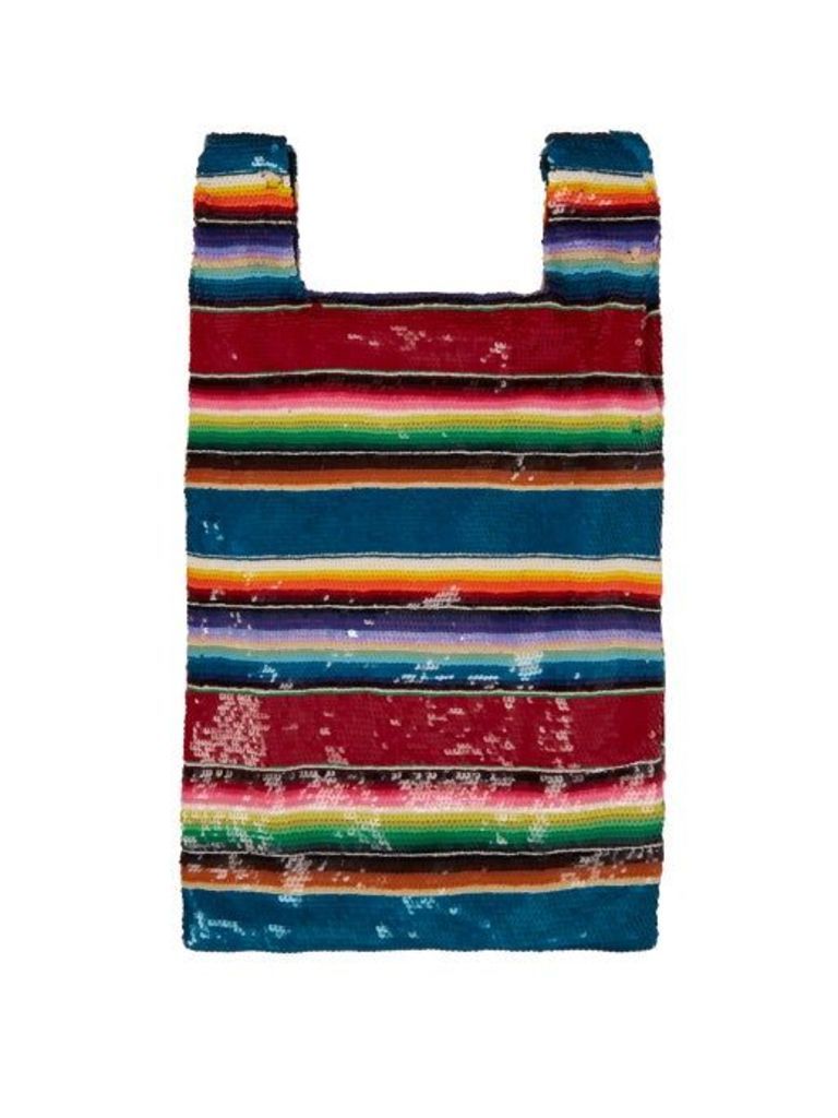 Ashish - Striped Sequined Bag - Womens - Multi