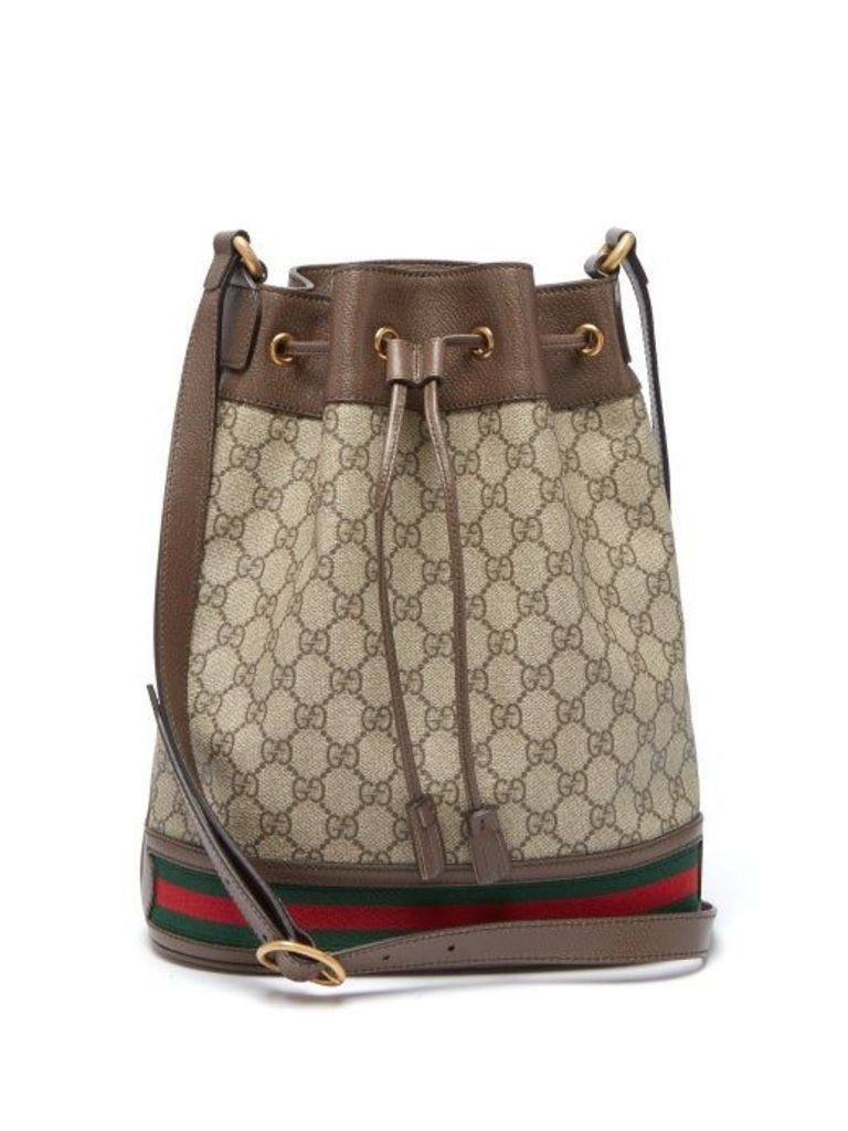 Gucci - Ophidia Gg Supreme Leather Bucket Bag - Womens - Brown Multi