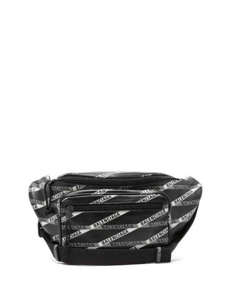 Balenciaga - Explorer Printed Leather Belt Bag - Womens - Black Grey