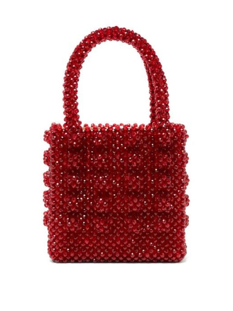 Shrimps - Antonia Ruby Crystal Embellished Bag - Womens - Dark Red