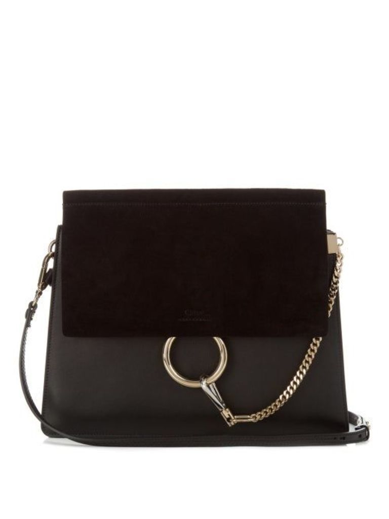 Chloé - Faye Leather And Suede Shoulder Bag - Womens - Black