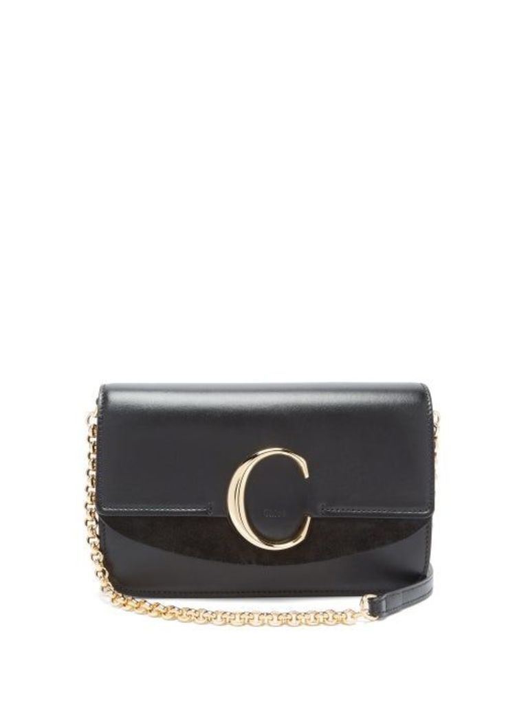 Chloé - The C Mini Leather And Suede Shoulder Bag - Womens - Black