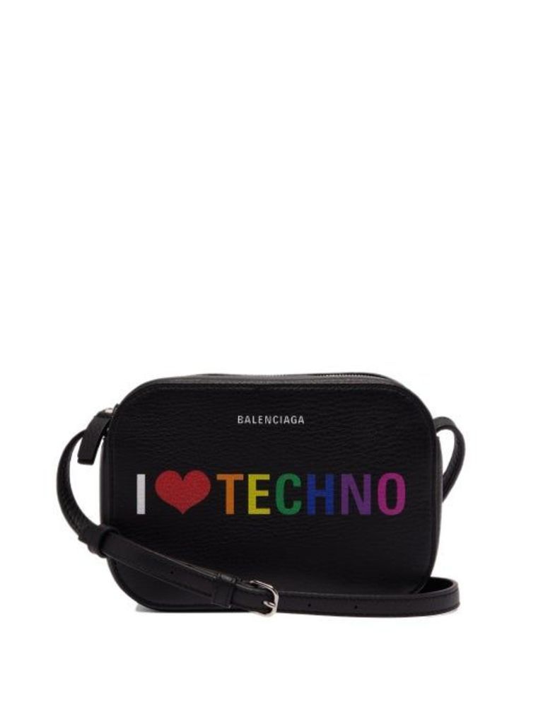 Balenciaga - I Love Techno Everyday Camera Xs Leather Bag - Womens - Black Multi