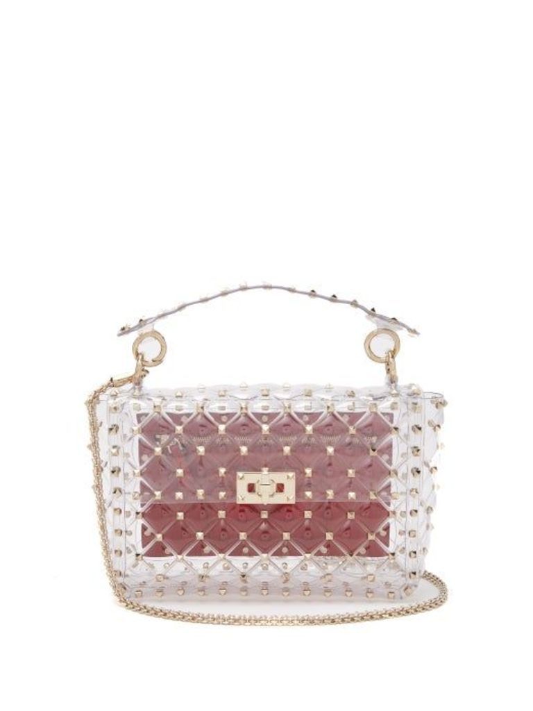 Valentino - Rockstud Quilted Pvc Shoulder Bag - Womens - Clear