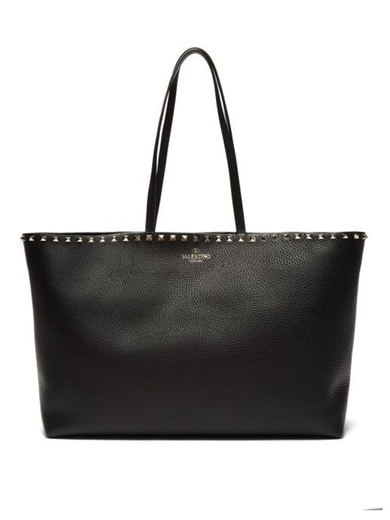 Valentino - Rockstud Leather Tote Bag - Womens - Black
