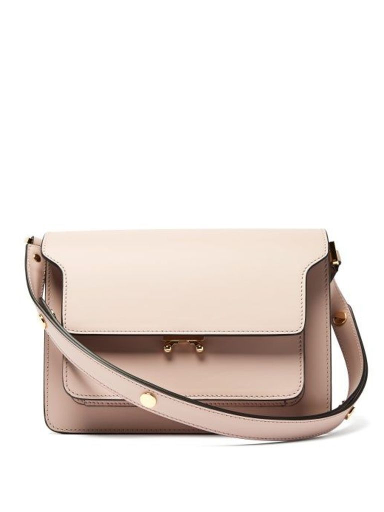 Marni - Trunk Medium Leather Shoulder Bag - Womens - Light Pink