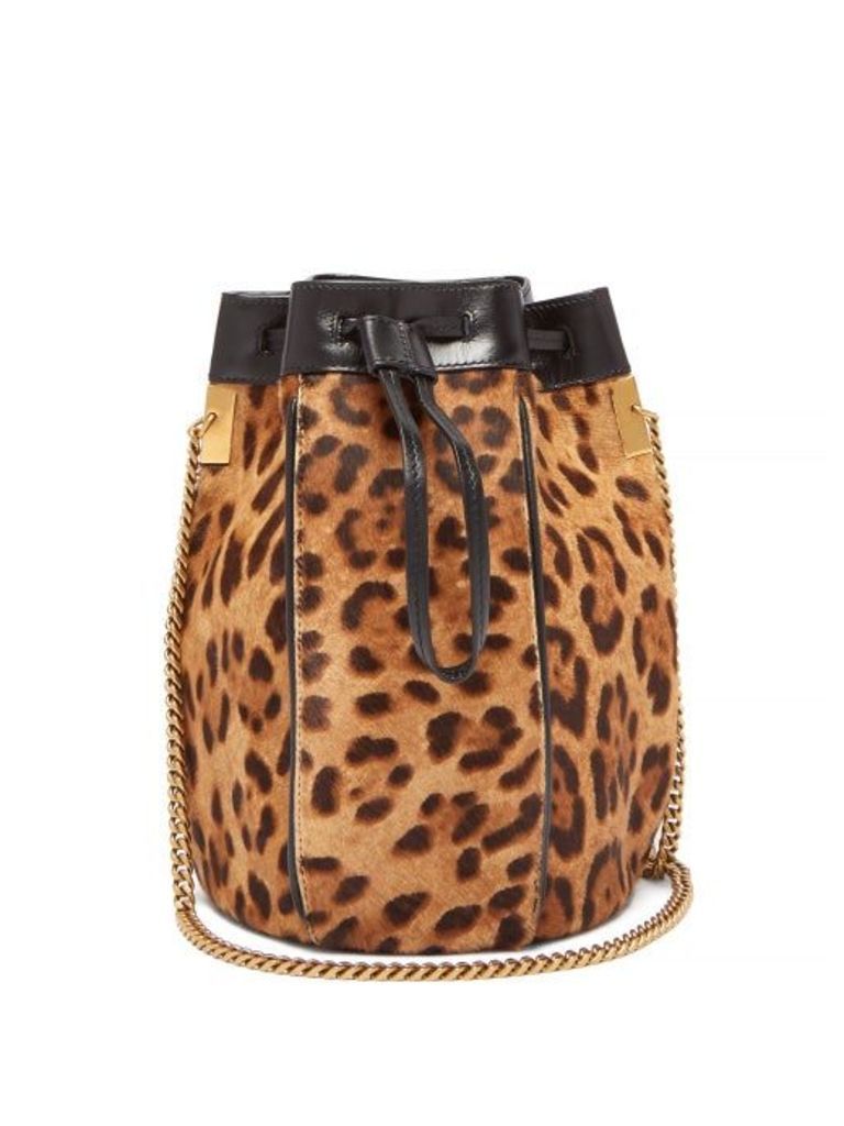Saint Laurent - Talitha Leopard Print Calf Hair Bucket Bag - Womens - Leopard