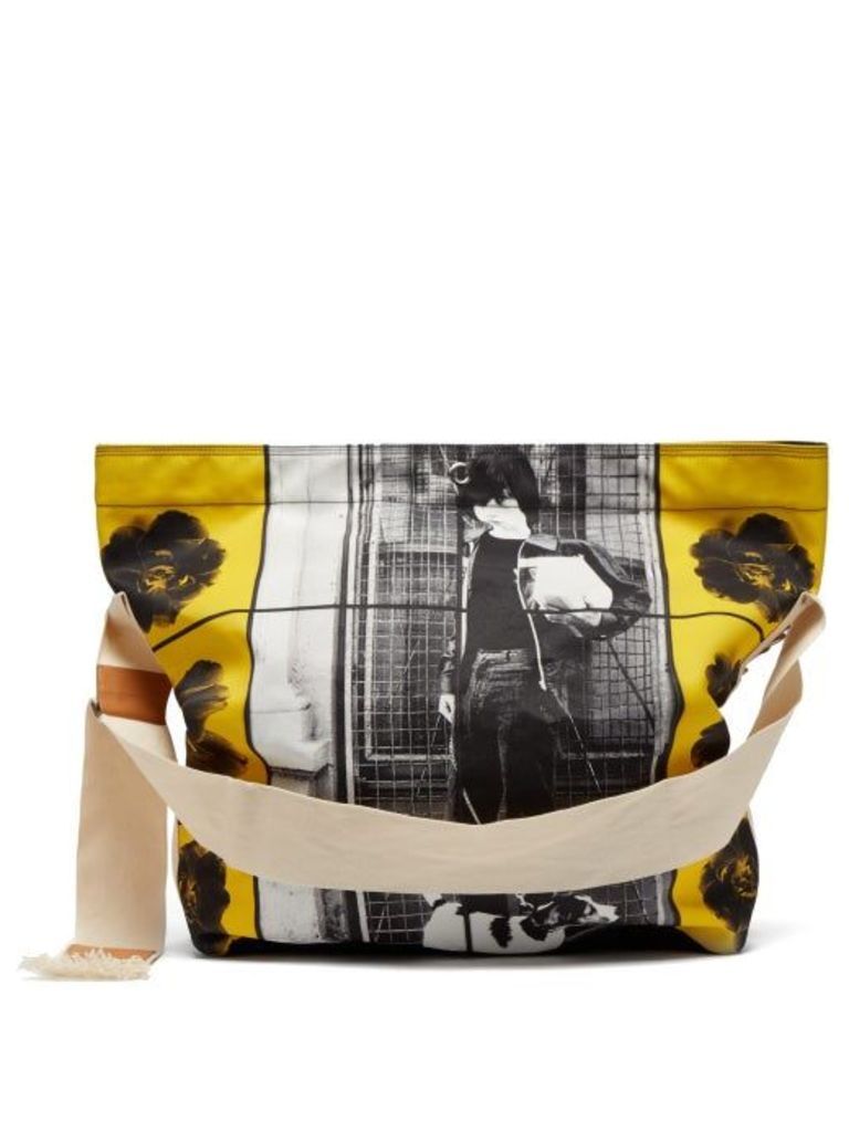 Jw Anderson - X Gilbert & George-print Canvas Bag - Womens - Black Yellow