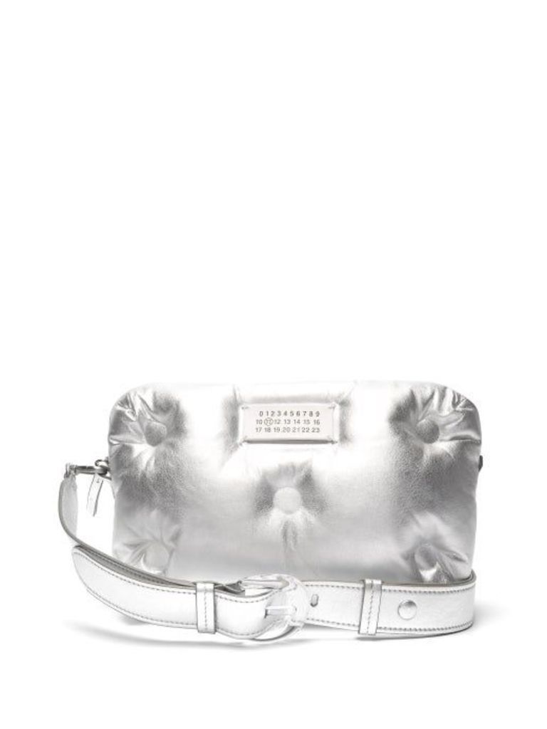 Maison Margiela - Glam Slam Quilted Metallic Leather Cross Body Bag - Womens - Silver