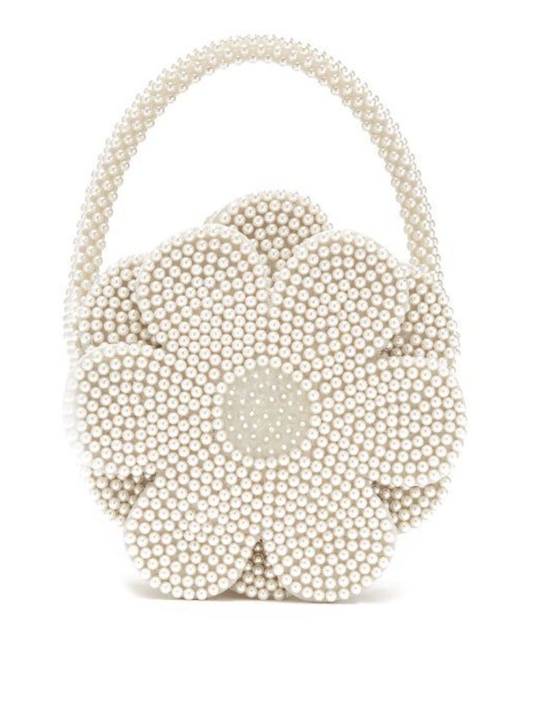 Shrimps - Buttercup Faux Pearl Embellished Bag - Womens - Cream