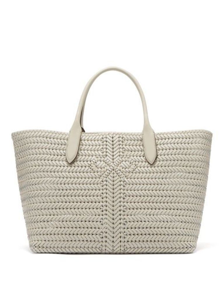 Anya Hindmarch - The Neeson Large Woven Leather Tote Bag - Womens - White