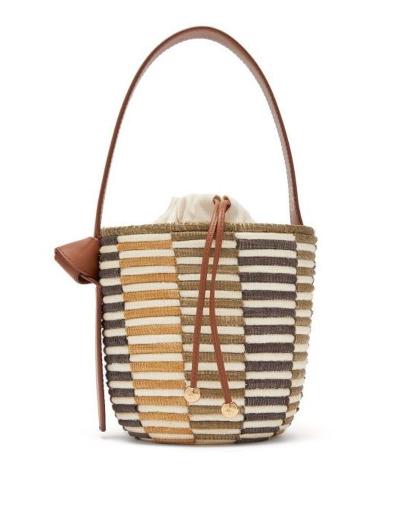 Cesta Collective - Lunchpail Woven-sisal Bucket Bag - Womens - Brown Multi