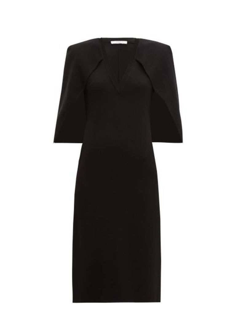 Givenchy - Cape-back Crepe Midi Dress - Womens - Black