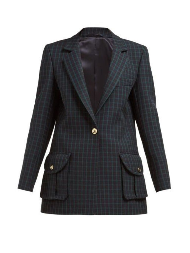 Blazé Milano - Timeless Checked Wool Tweed Blazer - Womens - Green Multi