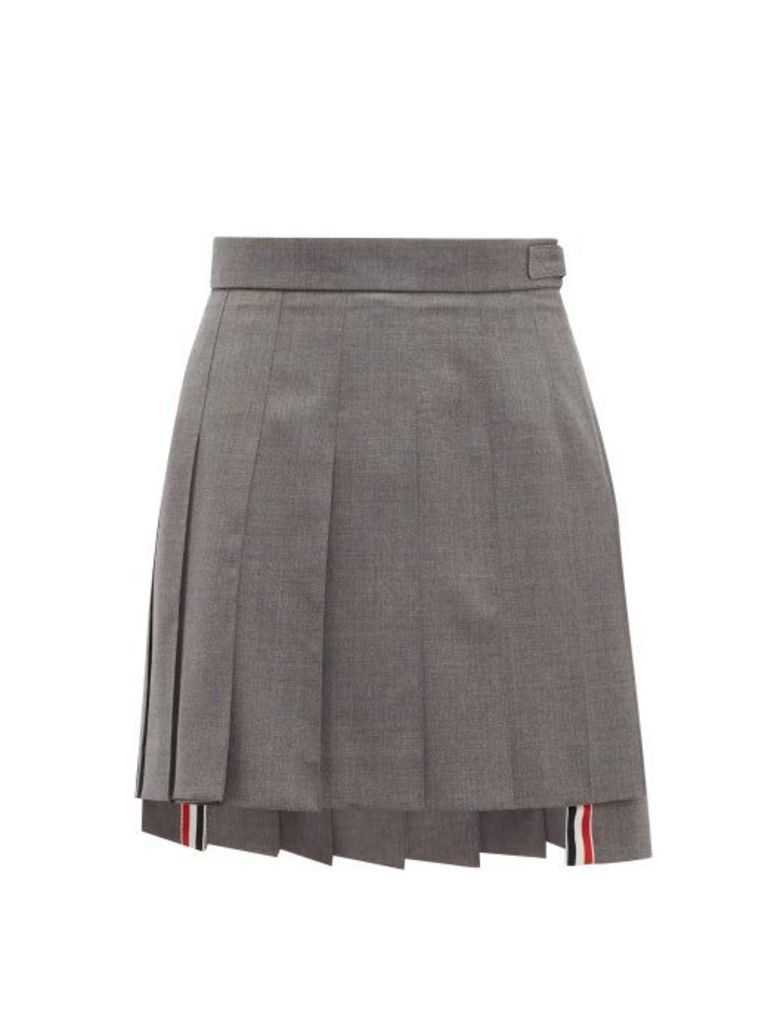 Thom Browne - Pleated Wool Twill Mini Skirt - Womens - Grey Multi