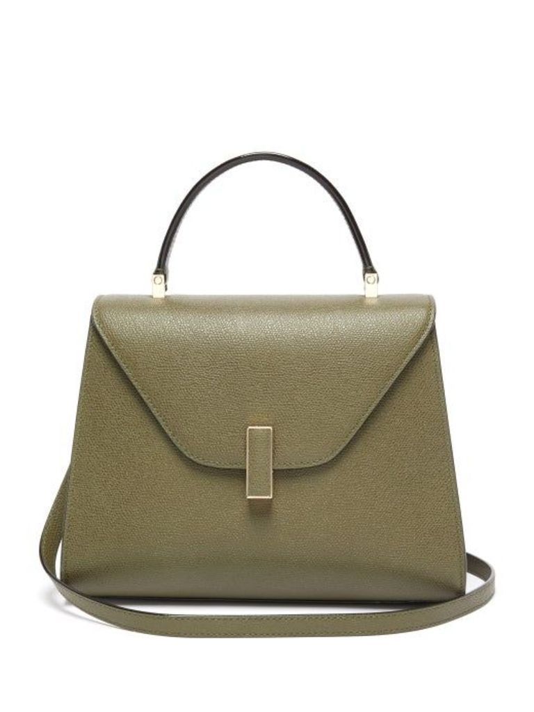 Valextra - Iside Medium Leather Bag - Womens - Khaki