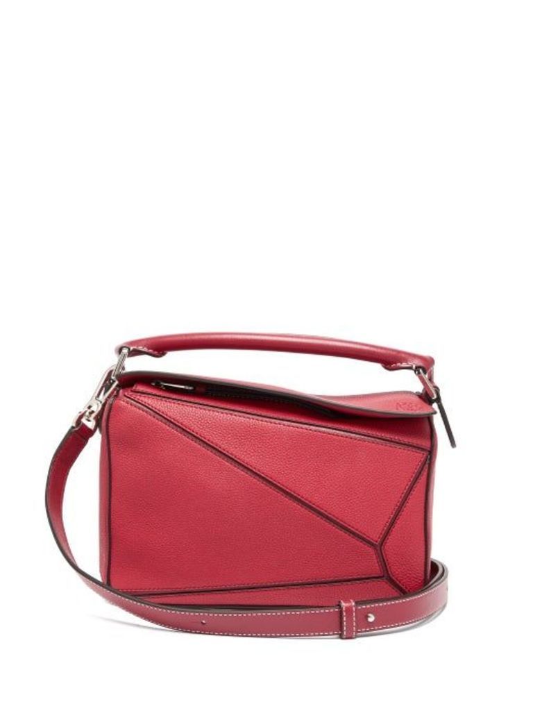 Loewe - Puzzle Small Grained-leather Cross-body Bag - Womens - Red