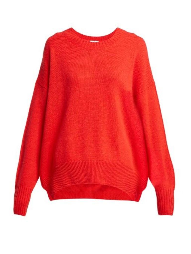 Allude - Round Neck Cashmere Sweater - Womens - Red