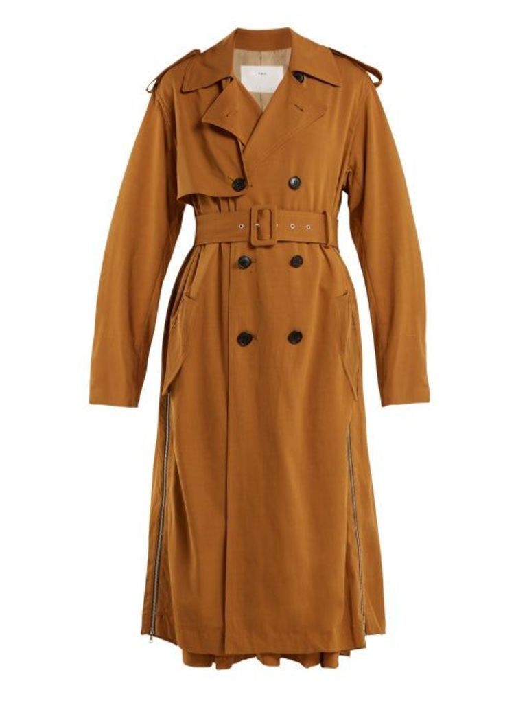 Toga - Double Breasted Side Zip Trench Coat - Womens - Camel