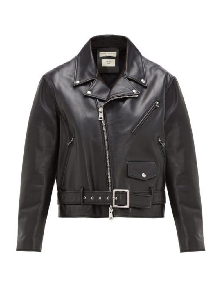 Bottega Veneta - Leather Biker Jacket - Womens - Black