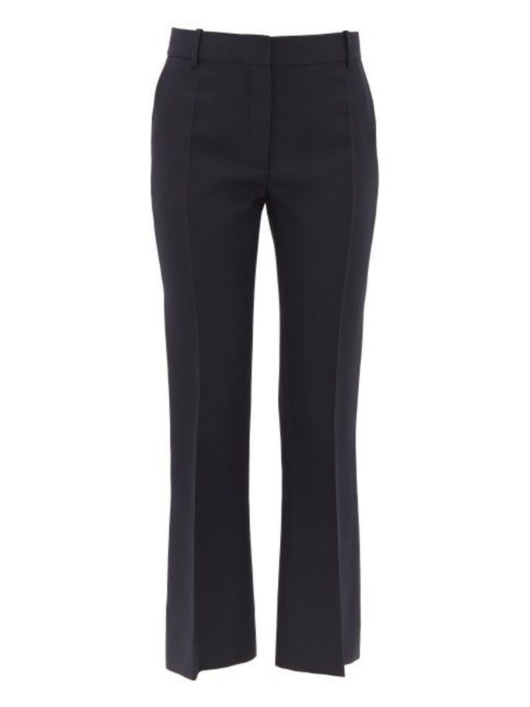 Valentino - Tailored Slim Fit Virgin Wool Blend Trousers - Womens - Navy
