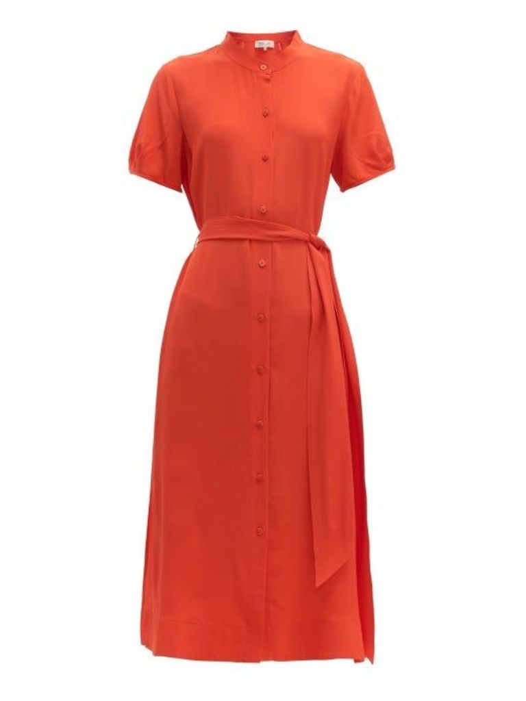 Diane Von Furstenberg - Mia Belted Silk-crepe Midi Dress - Womens - Orange