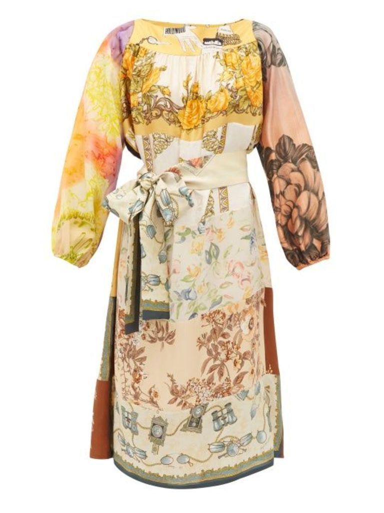 Rianna + Nina - Vintage Patchwork-print Silk Dress - Womens - Multi