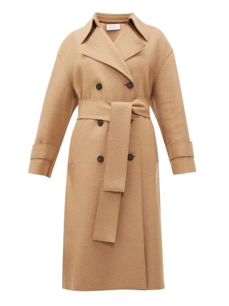 Harris Wharf London - Double-breasted Wool Trench Coat - Womens - Camel
