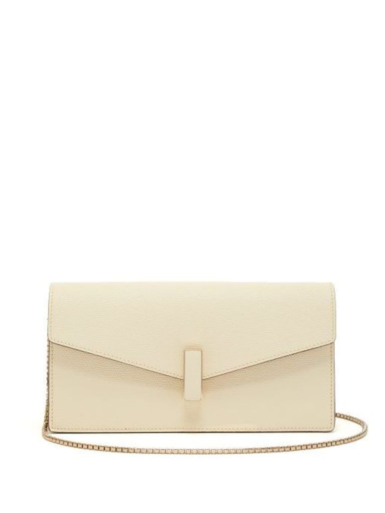 Valextra - Iside Grained-leather Clutch - Womens - White