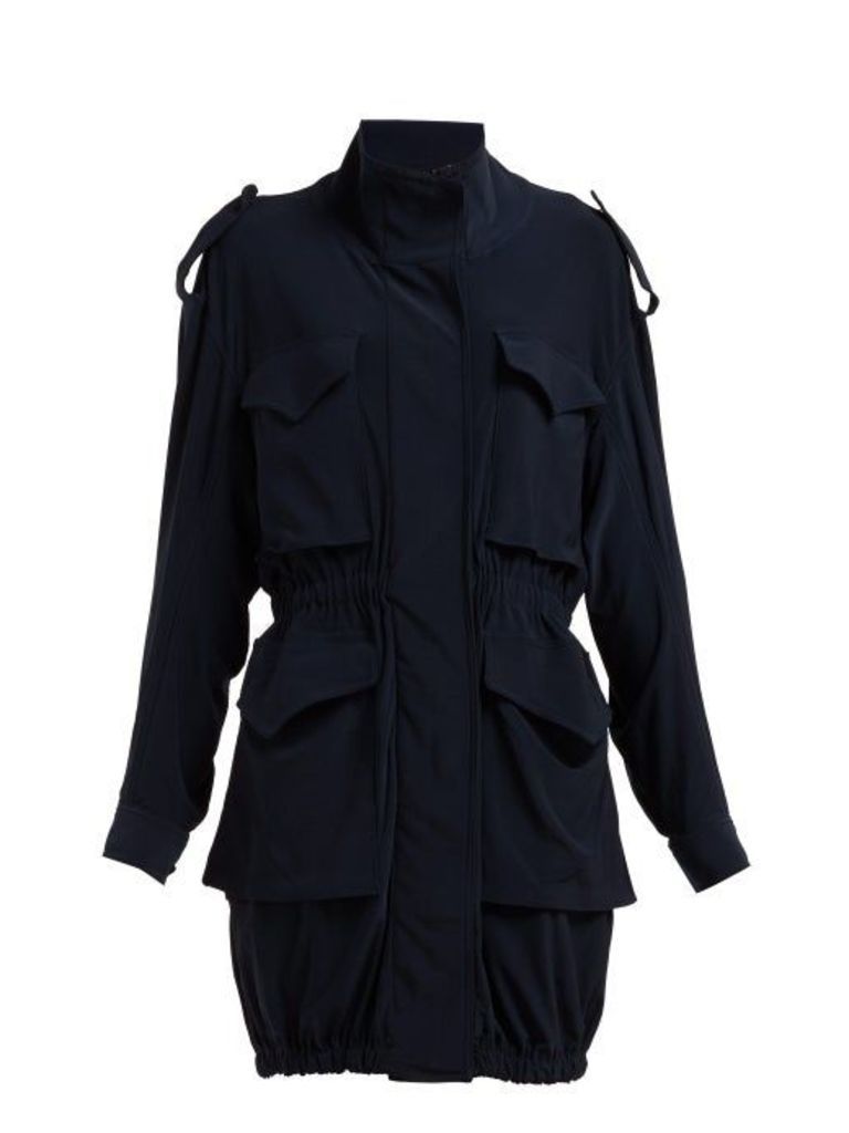 Norma Kamali - Cargo Pocket Stretch Jersey Dress - Womens - Navy