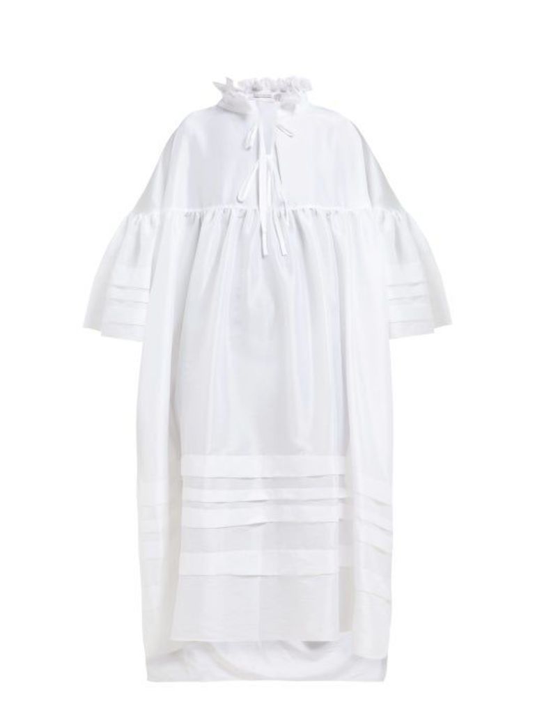 Cecilie Bahnsen - Mabel Pleated Sateen Shirtdress - Womens - White