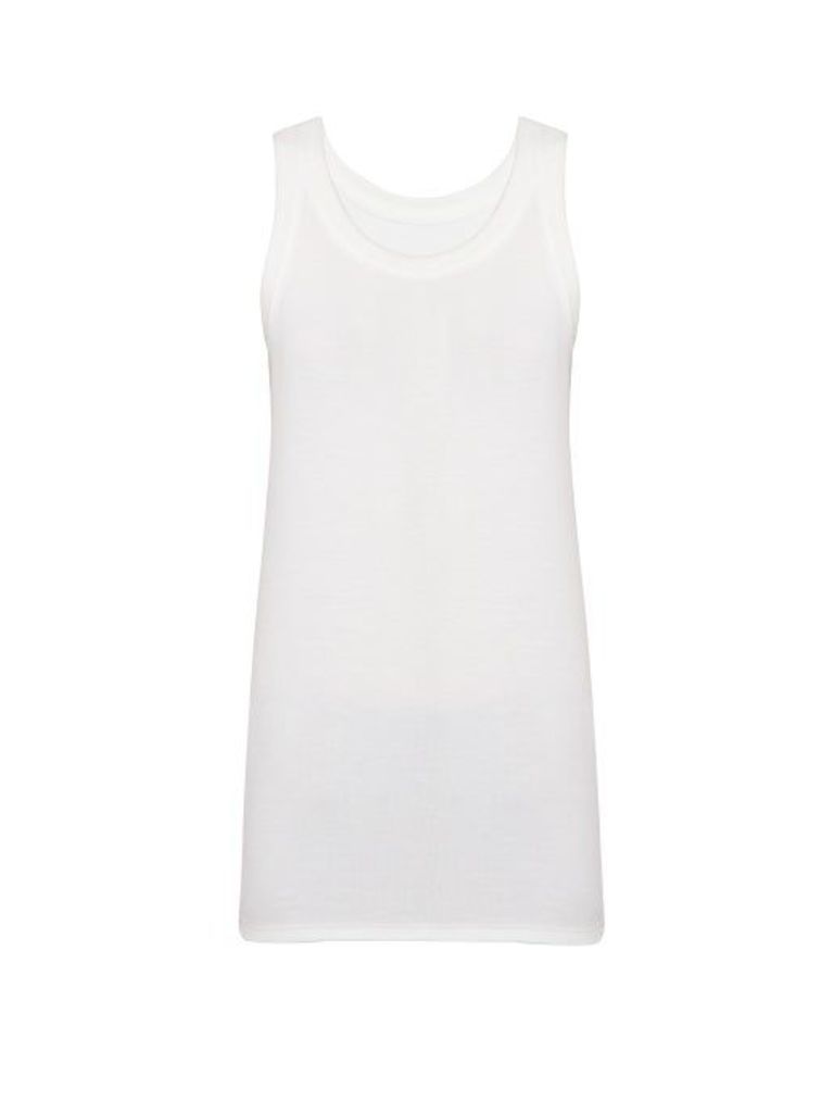 The Row - Firala Ribbed-knit Cotton-blend Tank Top - Womens - White