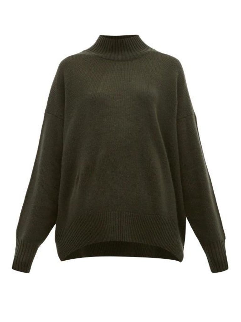 Allude - High-neck Cashmere Sweater - Womens - Khaki