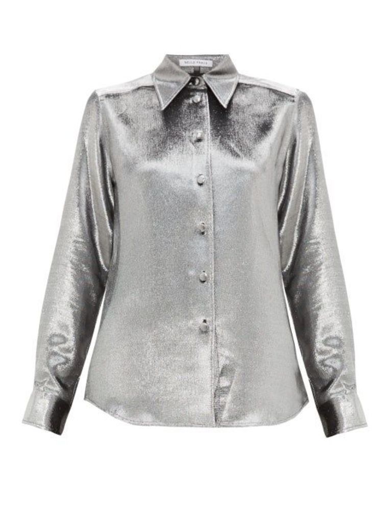 Bella Freud - Sparkle Little Prince Silk-blend Shirt - Womens - Silver