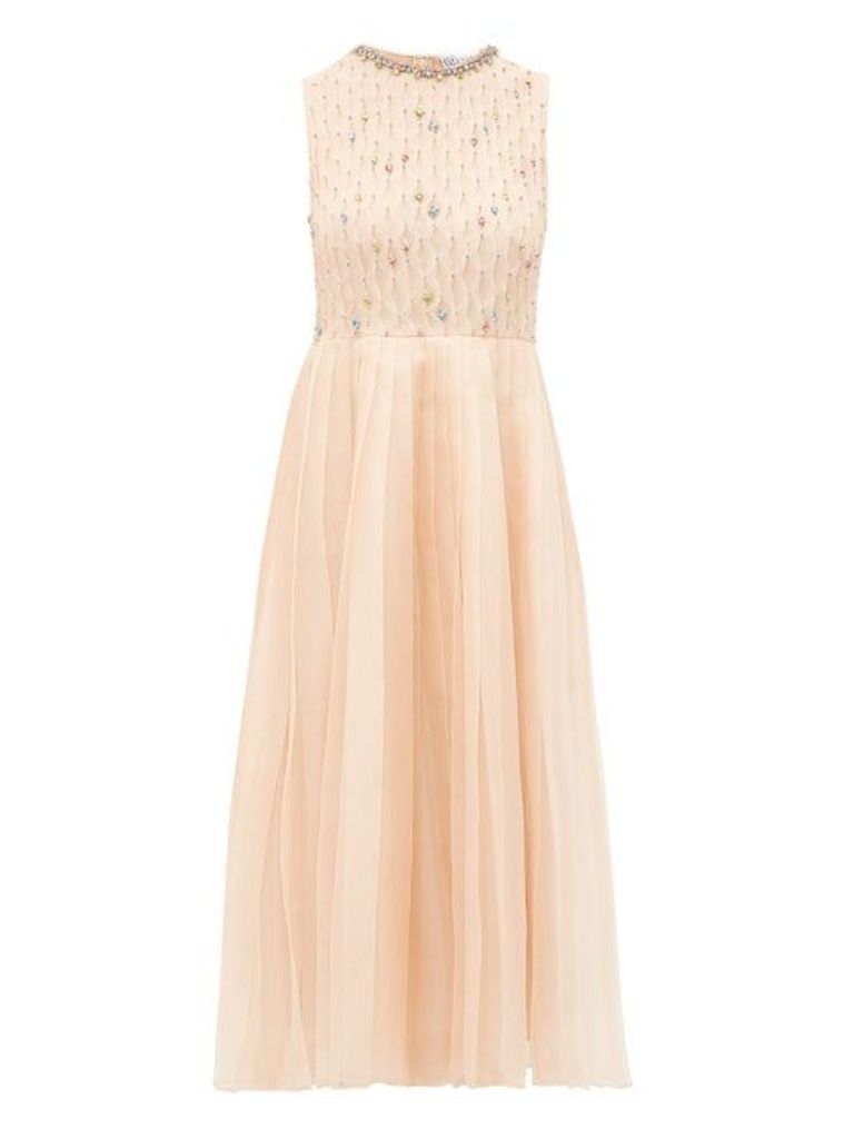 REDValentino - Crystal-embellished Silk-organza Dress - Womens - Light Pink