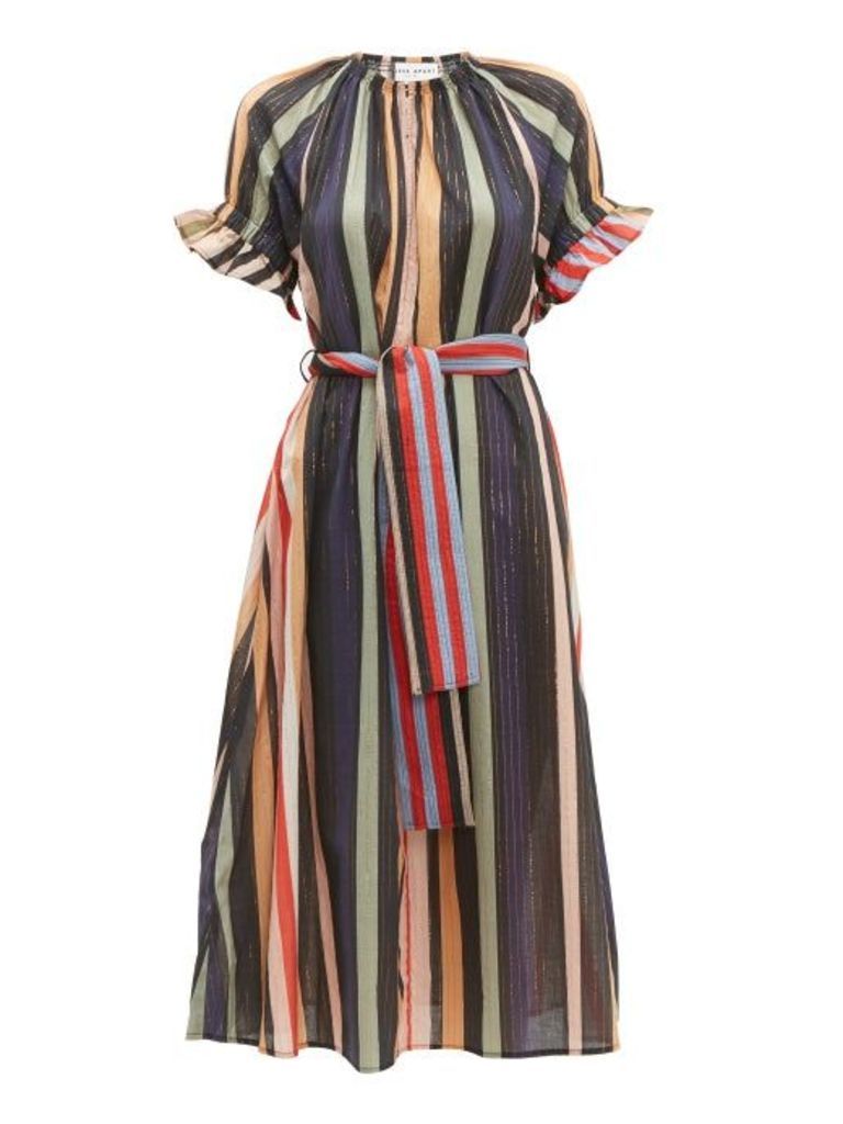 Apiece Apart - Chabrol Striped Cotton Blend Midi Dress - Womens - Multi