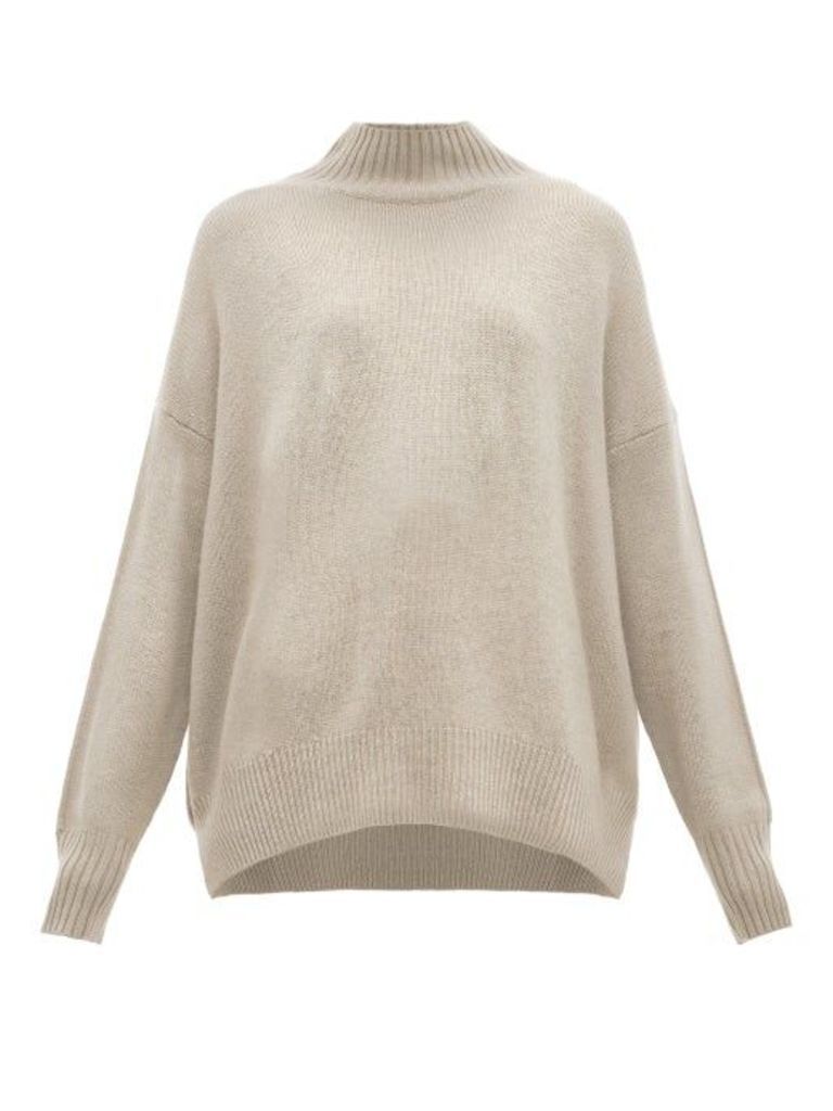 Allude - High-neck Cashmere Sweater - Womens - Light Grey