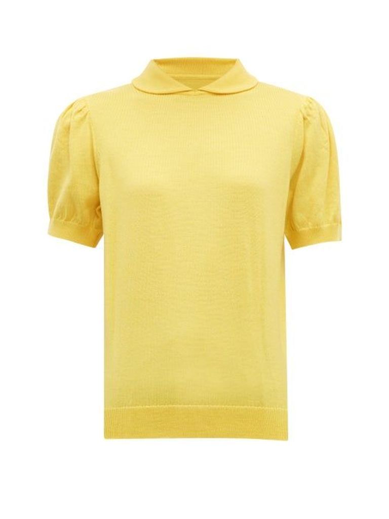 Shrimps - Clement Peter Pan Collar Wool Sweater - Womens - Yellow