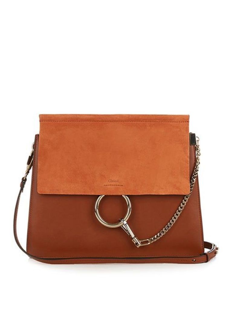 Chloé - Faye Medium Leather And Suede Shoulder Bag - Womens - Tan