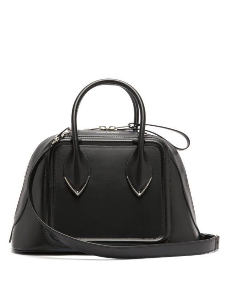 Alexander Mcqueen - Pinter Panelled Leather Bowling Bag - Womens - Black