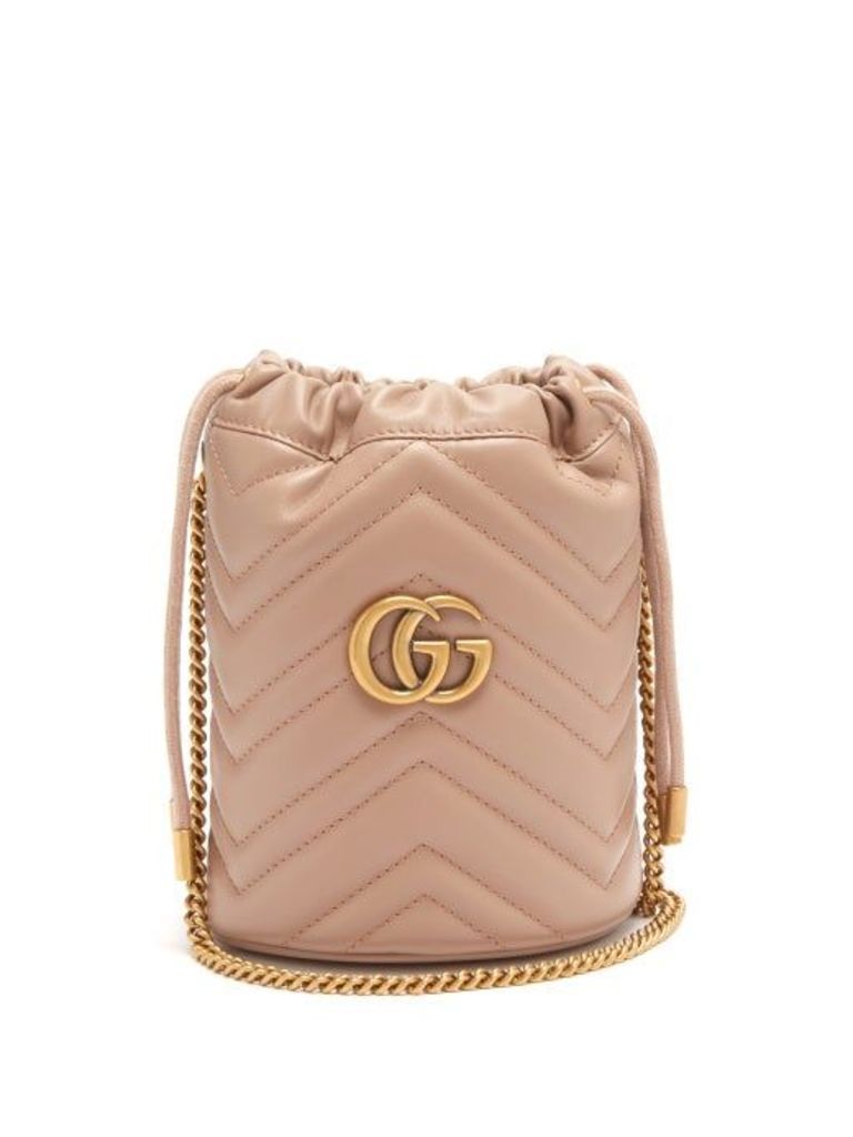 Gucci - GG Marmont Leather Bucket Bag - Womens - Nude