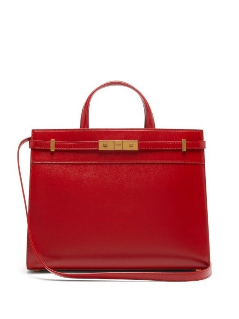 Saint Laurent - Manhattan Small Leather Tote Bag - Womens - Red