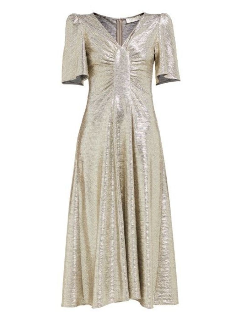 Goat - Rosemary Foil Jersey Tea Dress - Womens - Silver