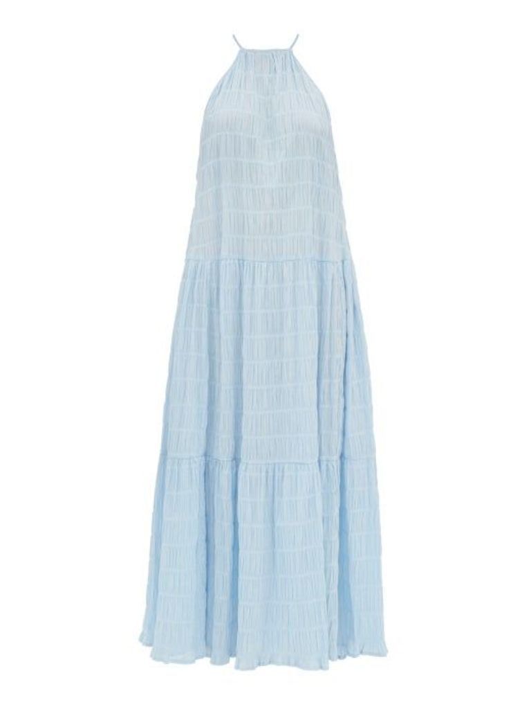 Cult Gaia - Linda Ruched Cotton-blend Maxi Dress - Womens - Blue