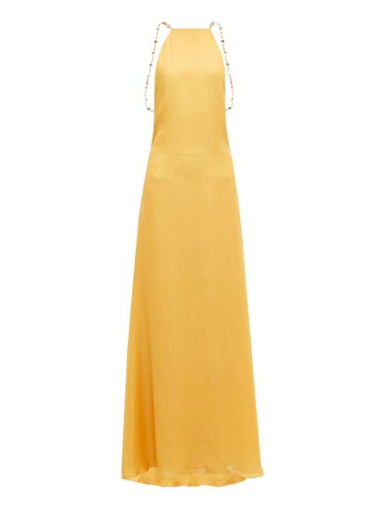 Cult Gaia - Claire Backless Silk Maxi Dress - Womens - Yellow
