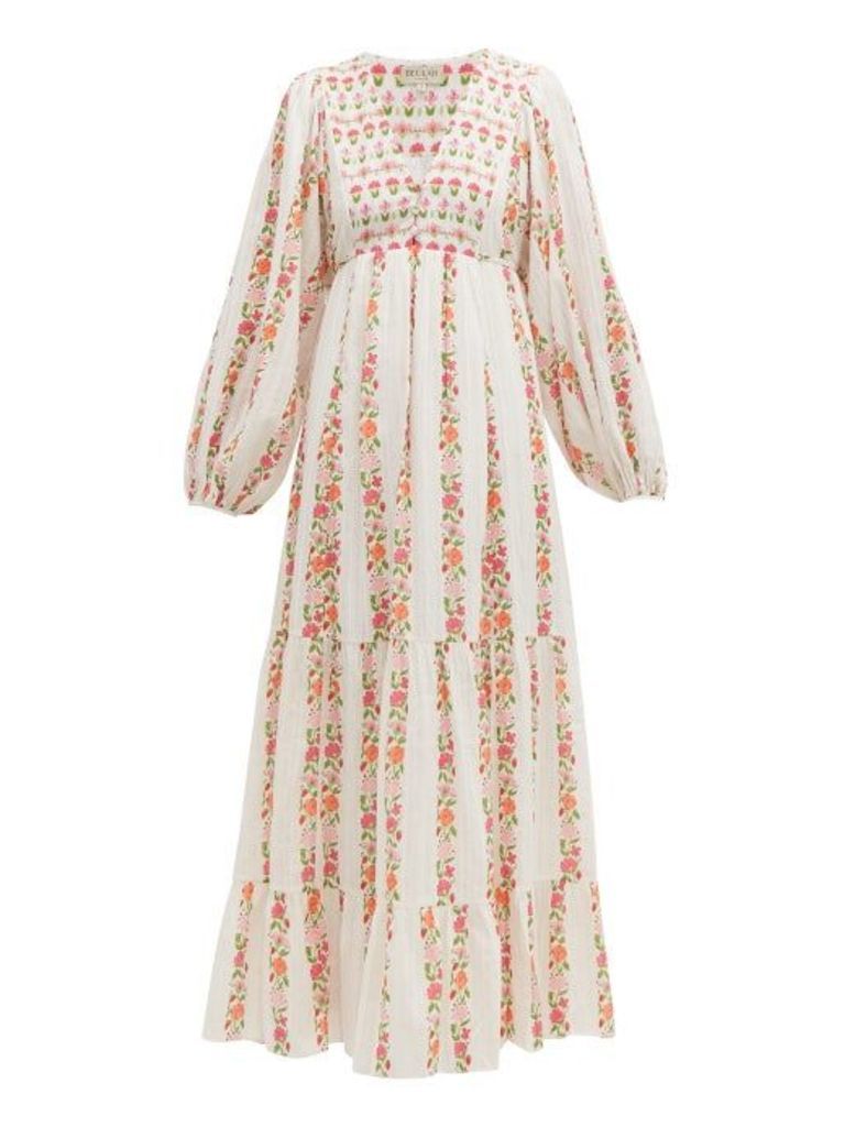 Beulah - Indira Floral-print Cotton-voile Dress - Womens - Multi