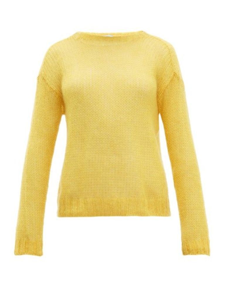 Prada - Open-knit Mohair-blend Sweater - Womens - Yellow