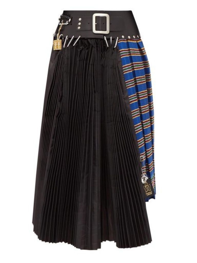 Chopova Lowena - Pleated Recycled-tapestry Skirt - Womens - Black Multi