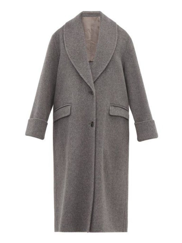 Joseph - Kara Double Faced Wool Blend Coat - Womens - Dark Grey