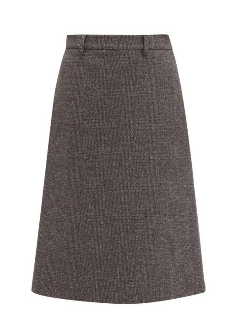 Prada - A-line Wool-blend Tweed Skirt - Womens - Grey